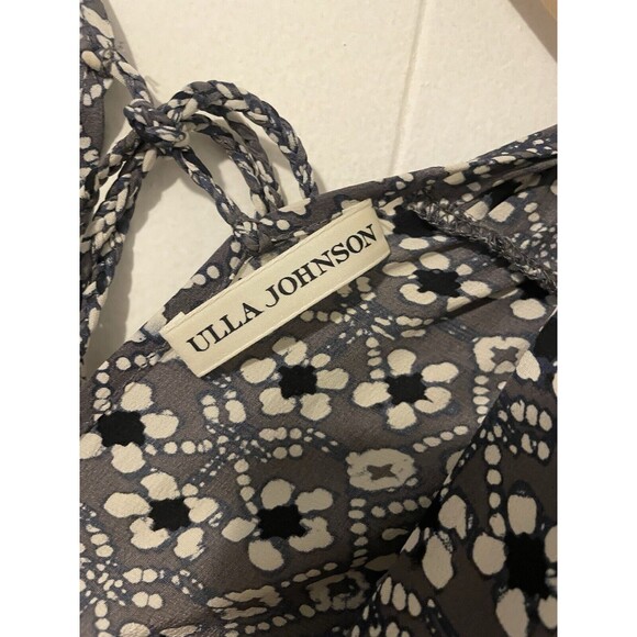 Ulla Johnson Gray Floral Midi Dress Sleeveless Casual Wedding Party Size 2 Silk - Picture 7 of 15